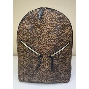 Stella & Dot Lady Boss Backpack Brown Leopard Print Zip Around Convertible Bag